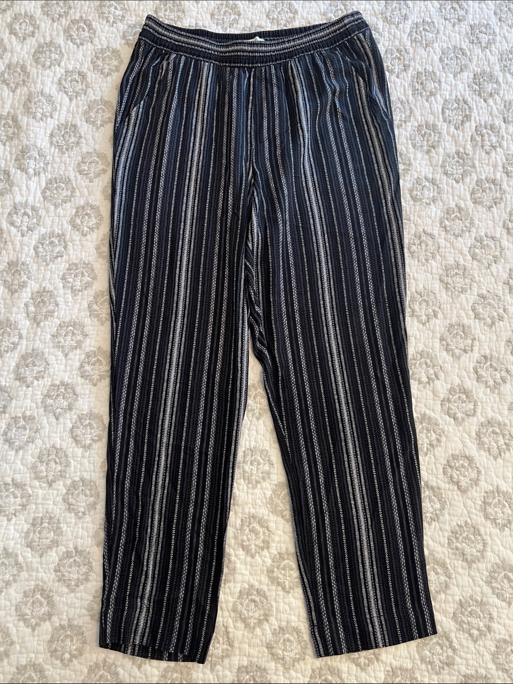Jessica Simpson Black and White Striped Jogger Pants
